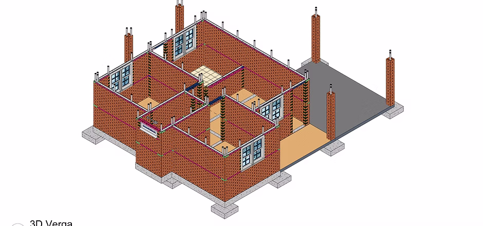 Detalhe da modulação do Tijolo Solo-Cimento
